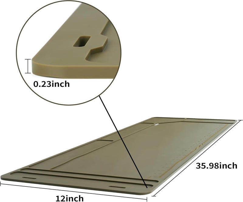 CKPART Rifle Gun Cleaning Mat, Anti-Slip Rubber Tactical Magnetic Mat, Gun Maintenance Mat,Gun Maintenance Mat for Gun Cleaning Kits 36" x 12" - Image 5